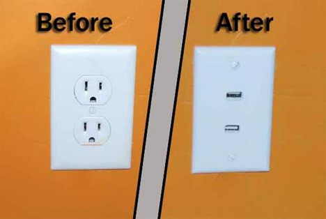 DIY USB wall outlet